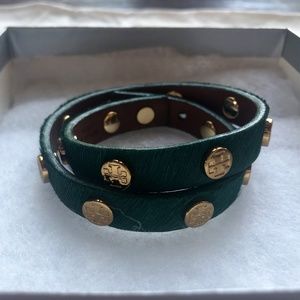 Emerald Green Tory Burch Wrap Bracelet